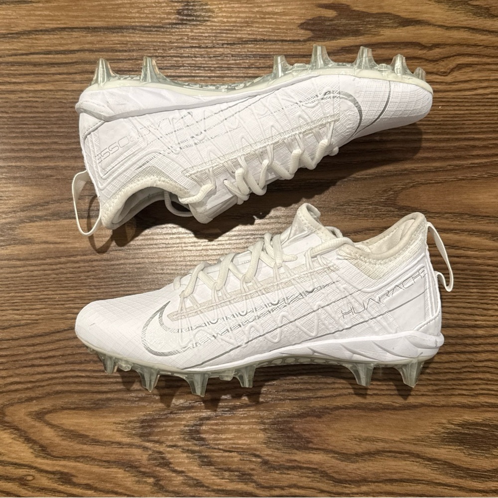 Size 6 Nike Alpha Huarache 7 Pro LAX White Metallic Silver CJ0265-106